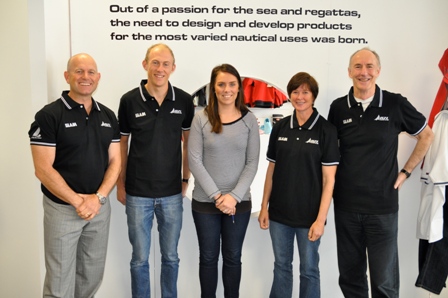 Jez Fanstone (YNZ Olympic Programme Manager), Tom Ashley (Olympic Gold Medallist), Emma Hendy (SLAM New Zealand), Leslie Egnot (YNZ Olympic Logistics Manager) and Des Brennan (YNZ Chief Executive) 